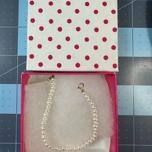 Child’s Elegant Pearl Bracelet 14k clasp new in box 90s Danty